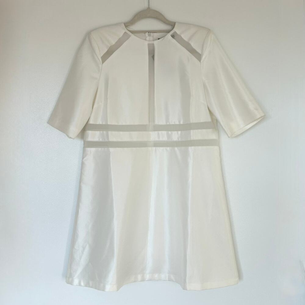 NWT Elliatt Oracle Ivory Mesh Trim Mini Dress Sz … - image 1